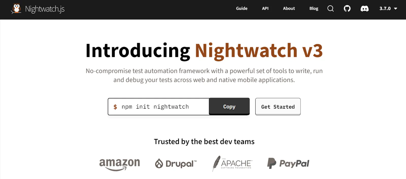 Nightwatch Selenium-based testing framework