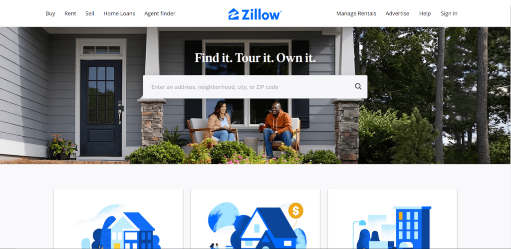 Zillow landing page